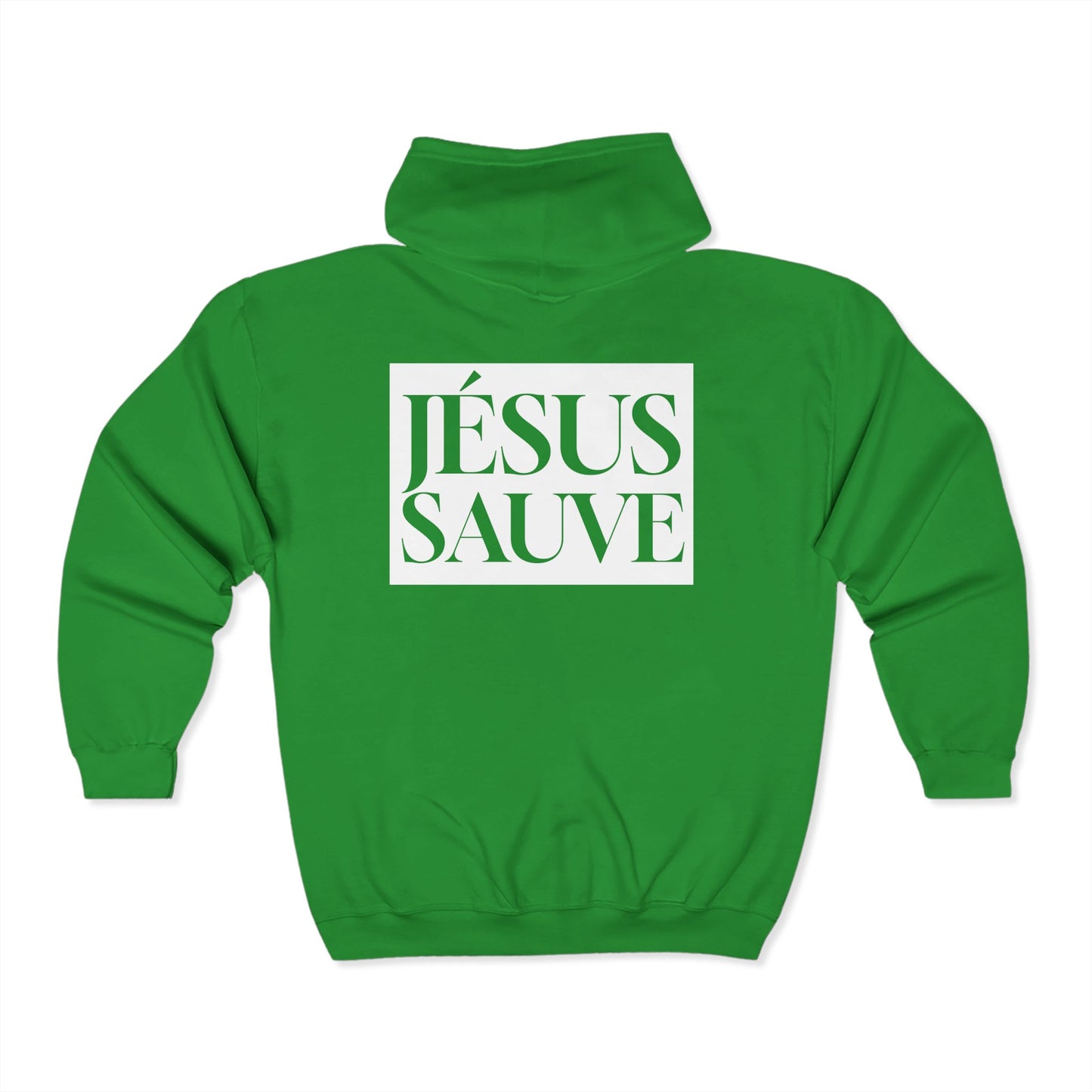 Jésus sauve - Coton ouaté à capuche zippé pour adulte - Français 