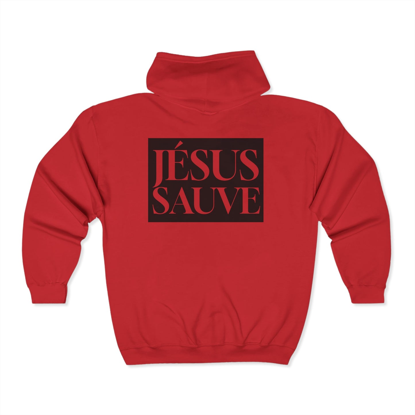Jésus sauve - Coton ouaté à capuche zippé pour adulte - Français 