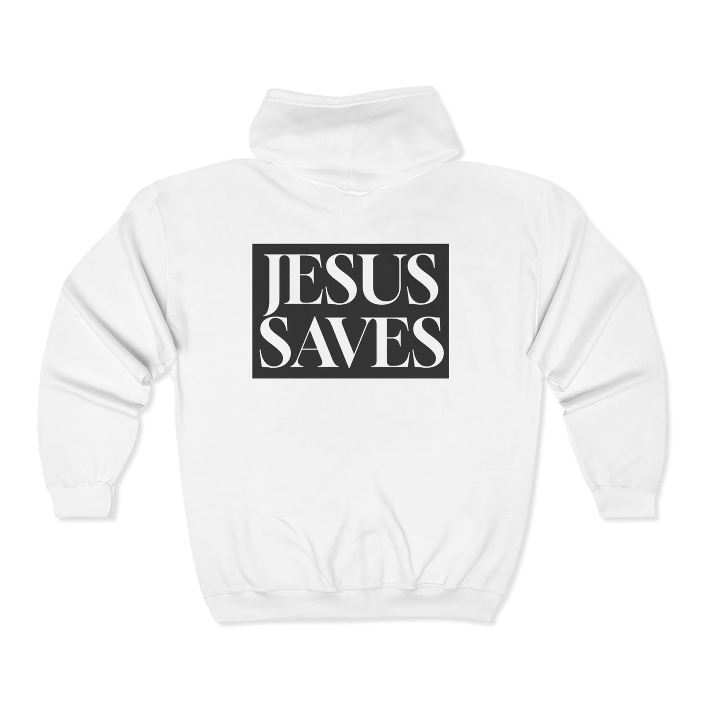 Jésus sauve - Coton ouaté à capuche zippé pour adulte - Anglais 