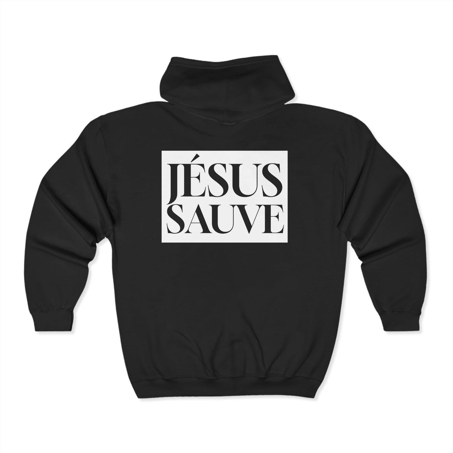 Jésus sauve - Coton ouaté à capuche zippé pour adulte - Français 