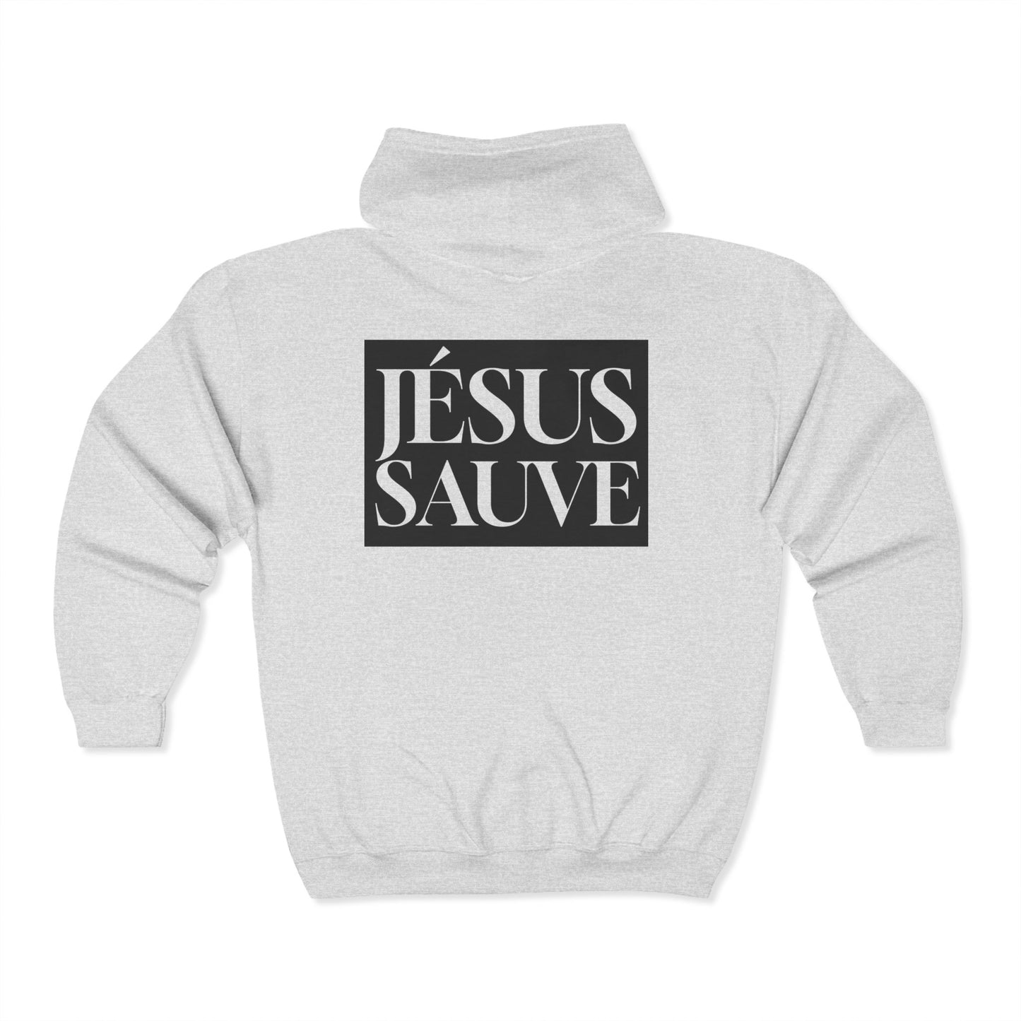 Jésus sauve - Coton ouaté à capuche zippé pour adulte - Français 