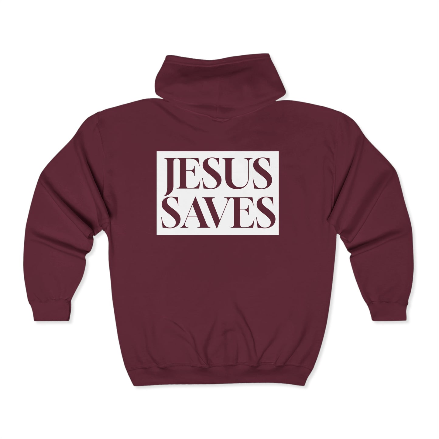 Jésus sauve - Coton ouaté à capuche zippé pour adulte - Anglais 