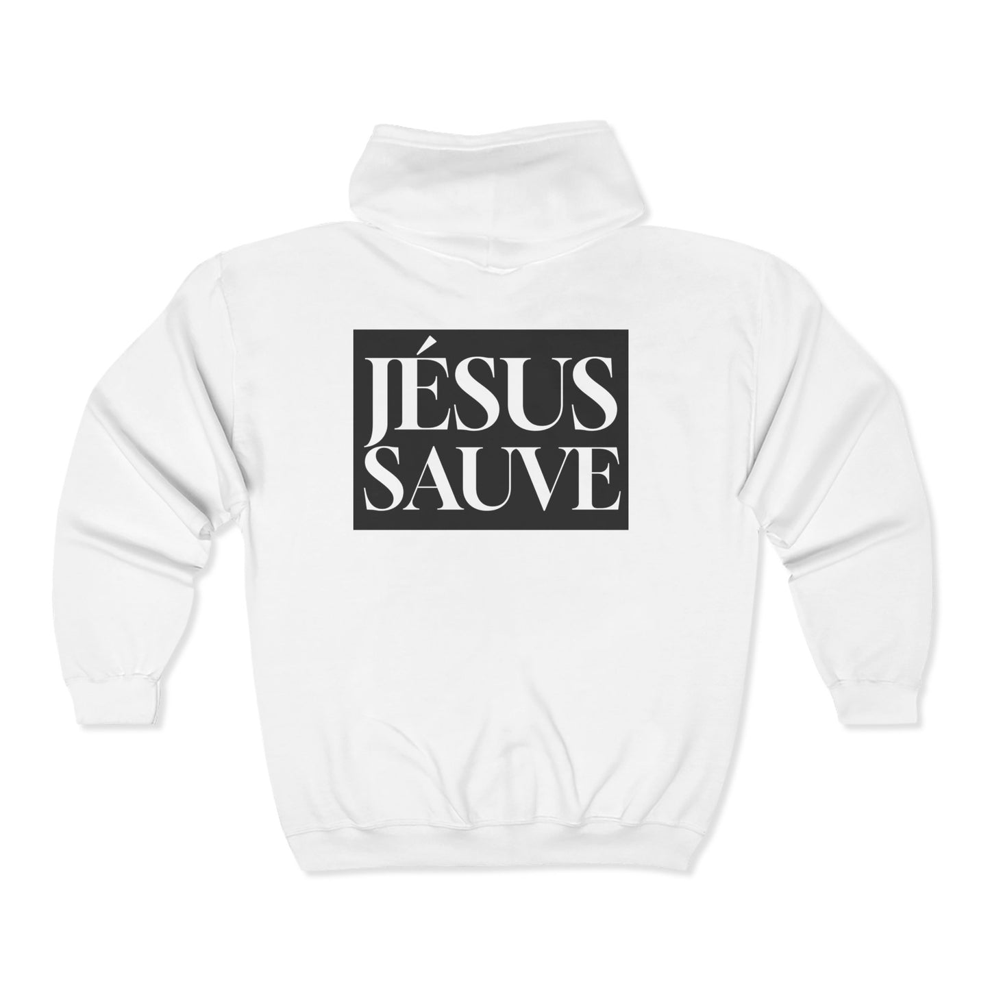 Jésus sauve - Coton ouaté à capuche zippé pour adulte - Français 