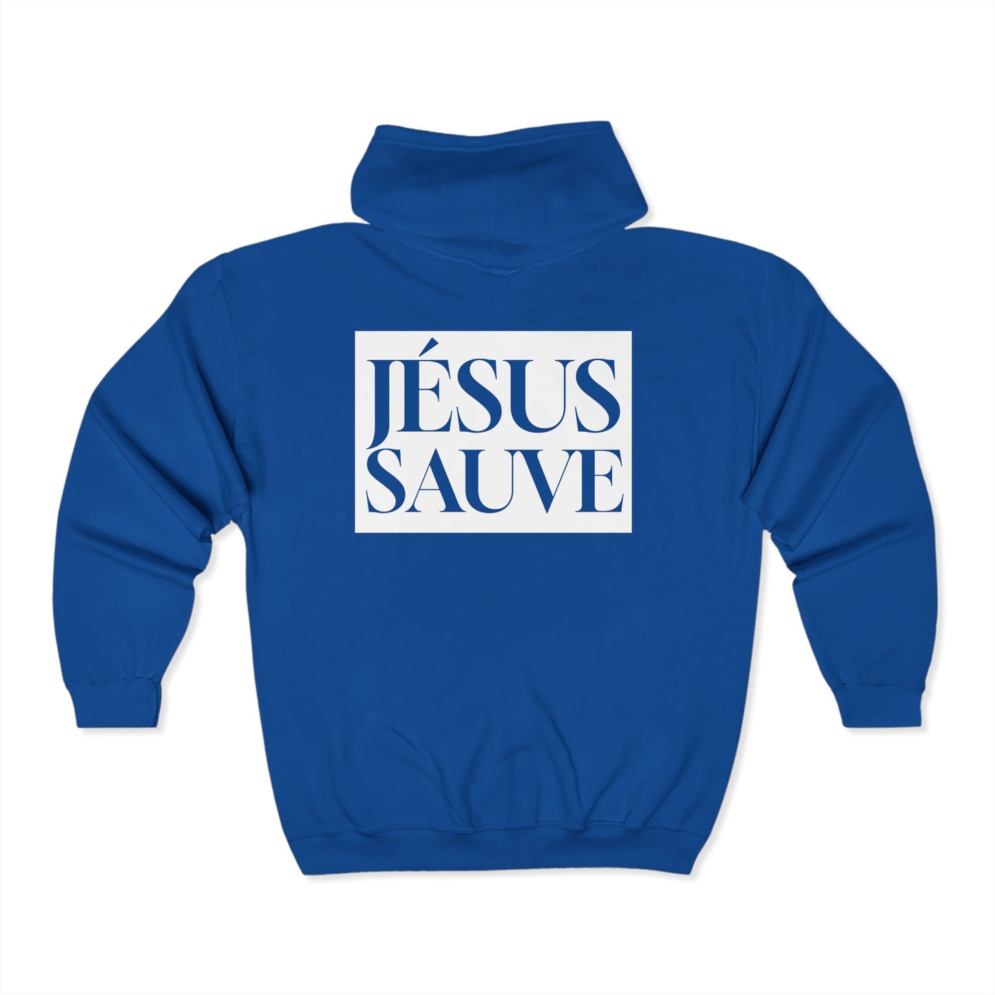 Jésus sauve - Coton ouaté à capuche zippé pour adulte - Français 