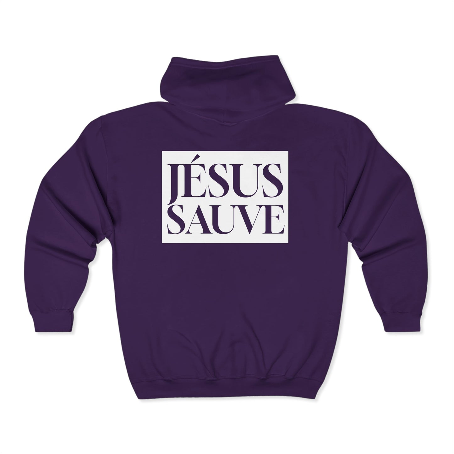 Jésus sauve - Coton ouaté à capuche zippé pour adulte - Français 