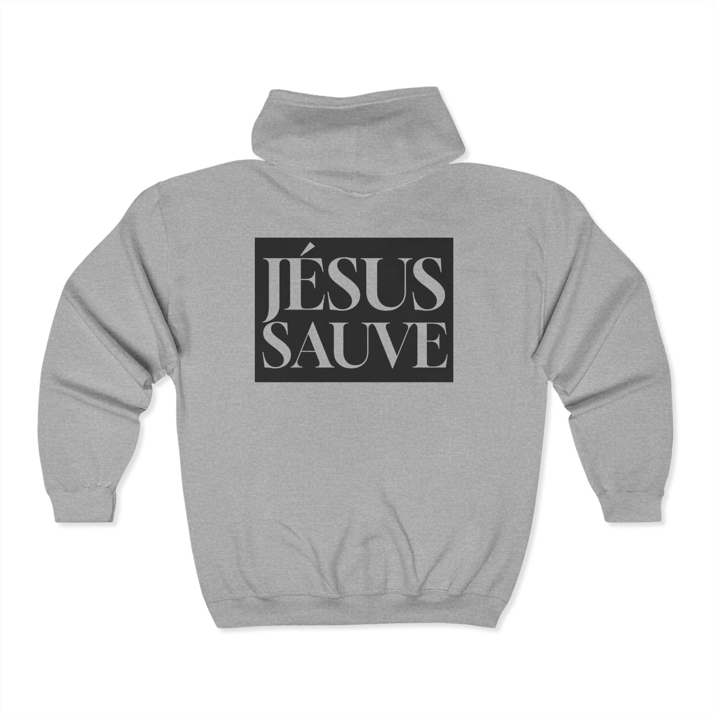 Jésus sauve - Coton ouaté à capuche zippé pour adulte - Français 