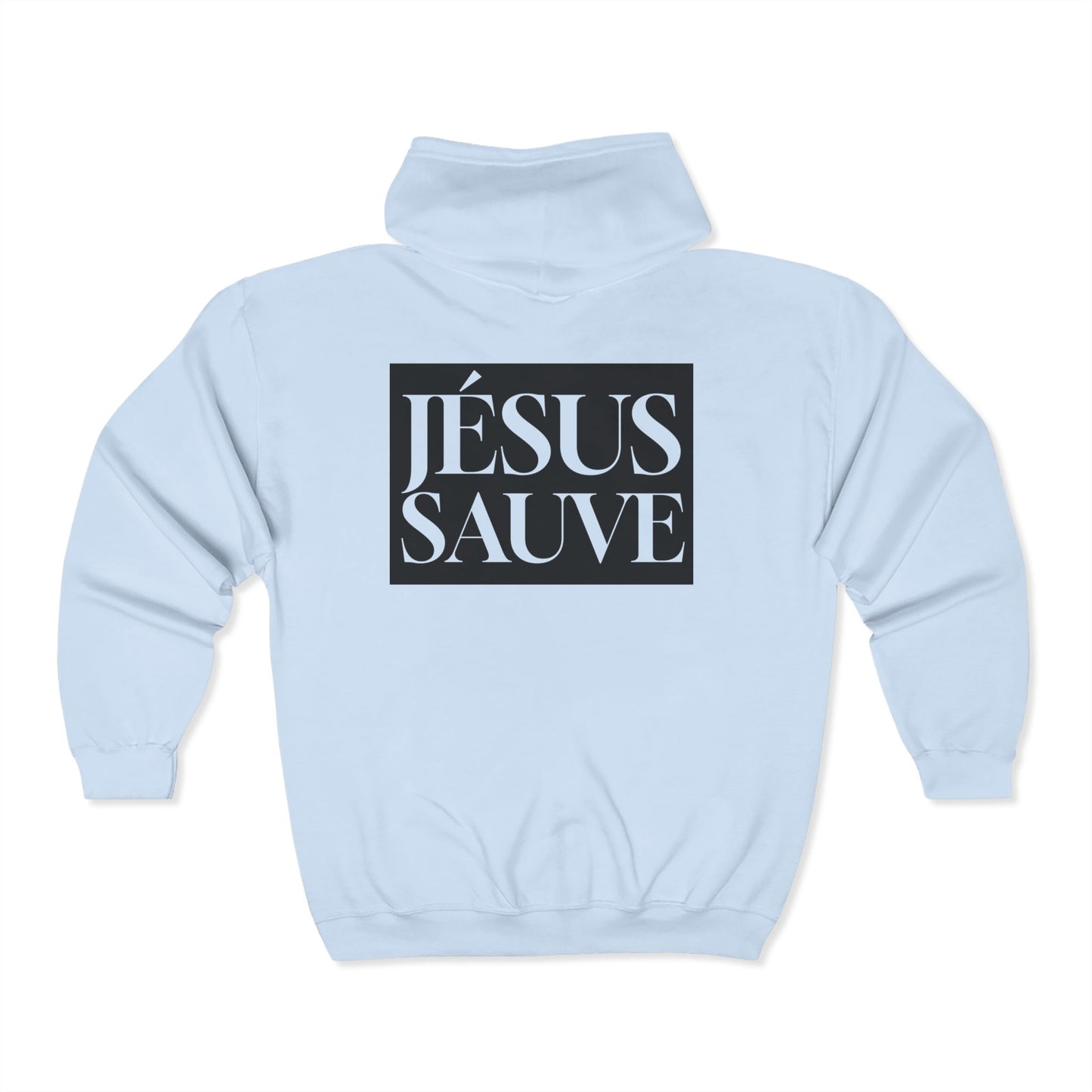 Jésus sauve - Coton ouaté à capuche zippé pour adulte - Français 